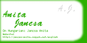 anita jancsa business card